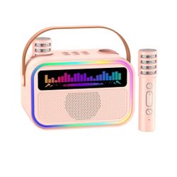new Kids Karaoke Machine for Girls, Kids Toys Gifts for Age 3-12+, Portable Bluetooth Speaker with 2 Wireless Microphones, Toddler Singing Karaoke for