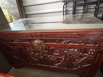 Chinese hand carved antique chest