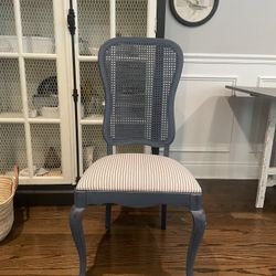 Cane Back Chair, Blue 