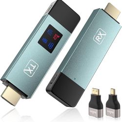 new Wireless Hdmi Transmitter and Receiver, Wireless HD Extender Plug & Play Portable 2.4G/5G with LED Screen Wireless Hdmi Kit for Streaming Video an