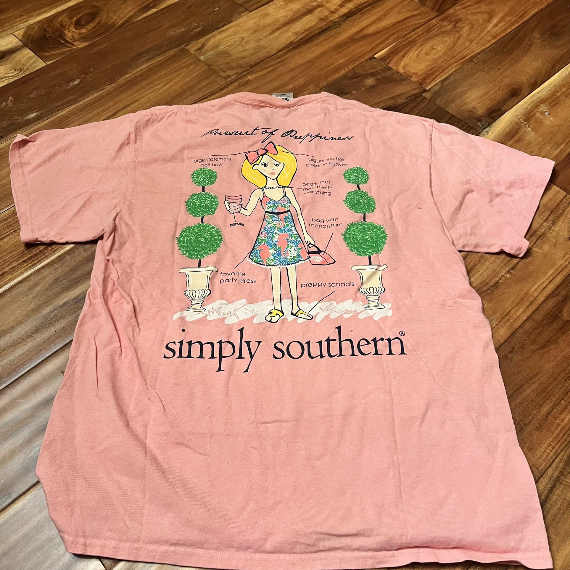 Women’s simply southern pursuit of preppiness t-shirt. Side large