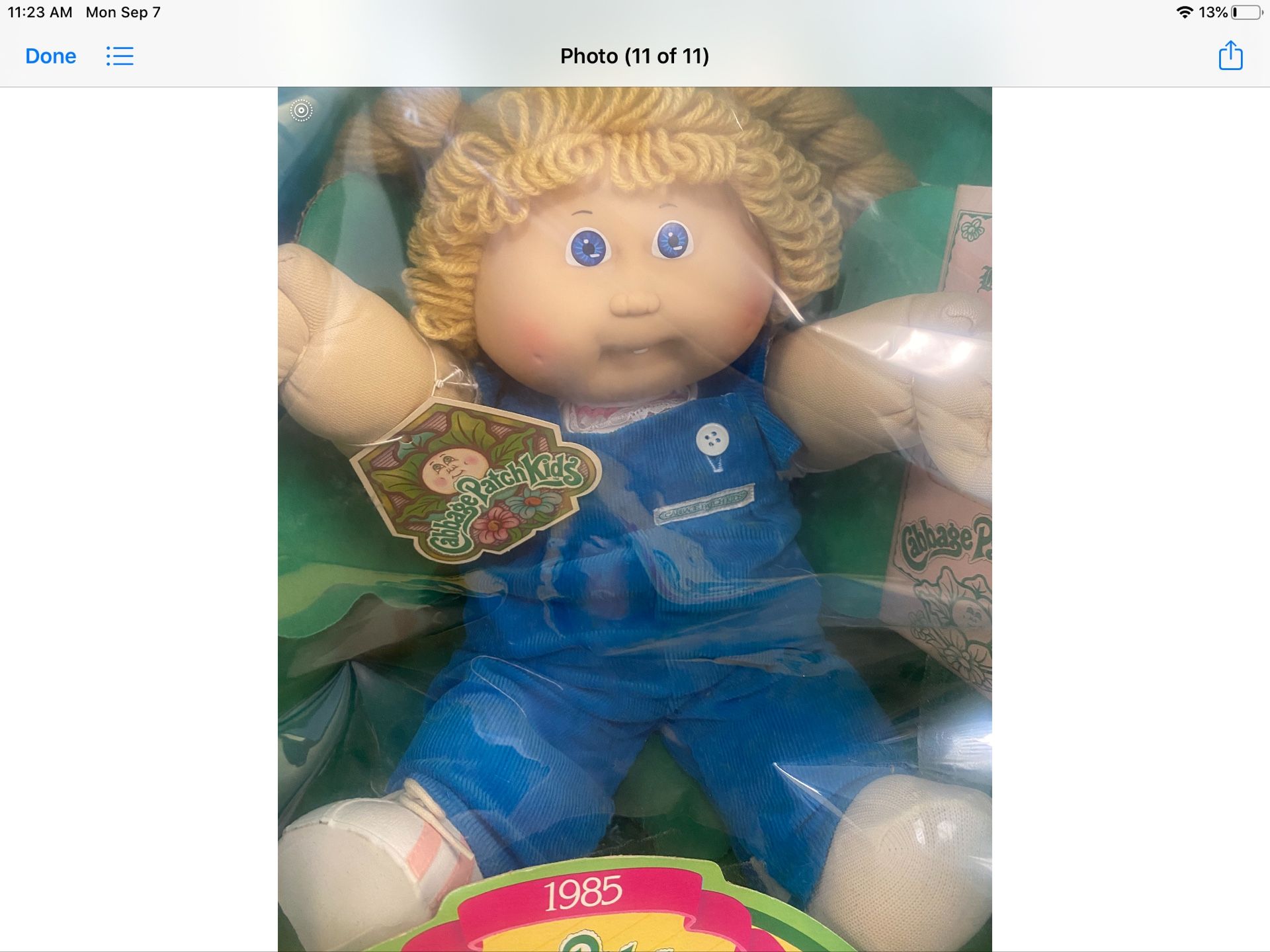 1985 cabbage patch kid in original box