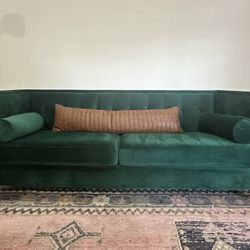 Emerald Green Velour Couch