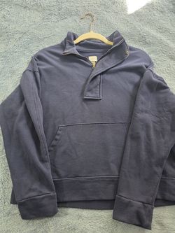 A New Day Women's Quarter-Zip Pullover Sweatshirt – Navy – Size M