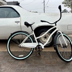 $75 BEACH CRUISER – CLEAN WHITE / MINT LOOK – RIDES SMOOTH – READY TODAY