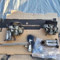 DUAL SOLEX BROSOL 35 PDSIT CARBS CARBURATORS WITH DUAL PORT INTAKE MANIFOLDS.