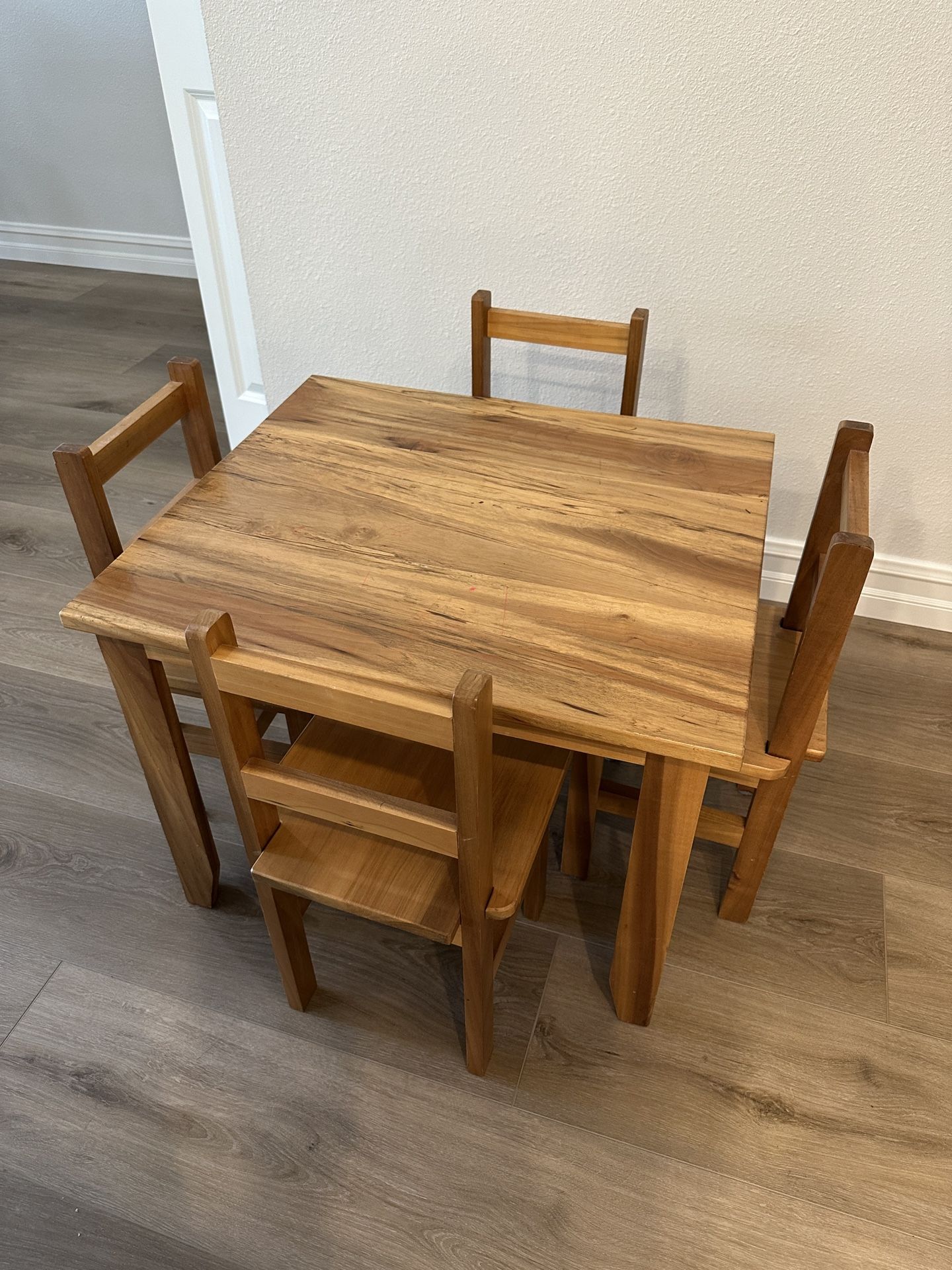 Beautiful Wooden Kids Table And Chairs - 24” W x 27” L x 20” height