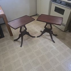 Pair of vintage mahogany end tables.