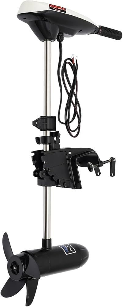 65LB Thrust Electric Trolling Motor, 12V 660W Outboard Boat Motors for Fishing Boats Saltwater Transom, Mounted Trolling Motor Telescopic Handle Marin