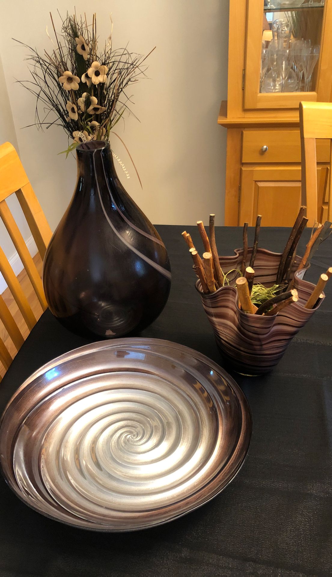 Vase bowl & additional smaller vase