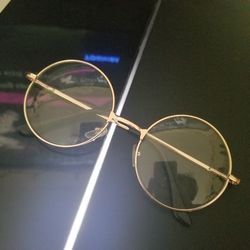 Circle Lense Glasses Gold