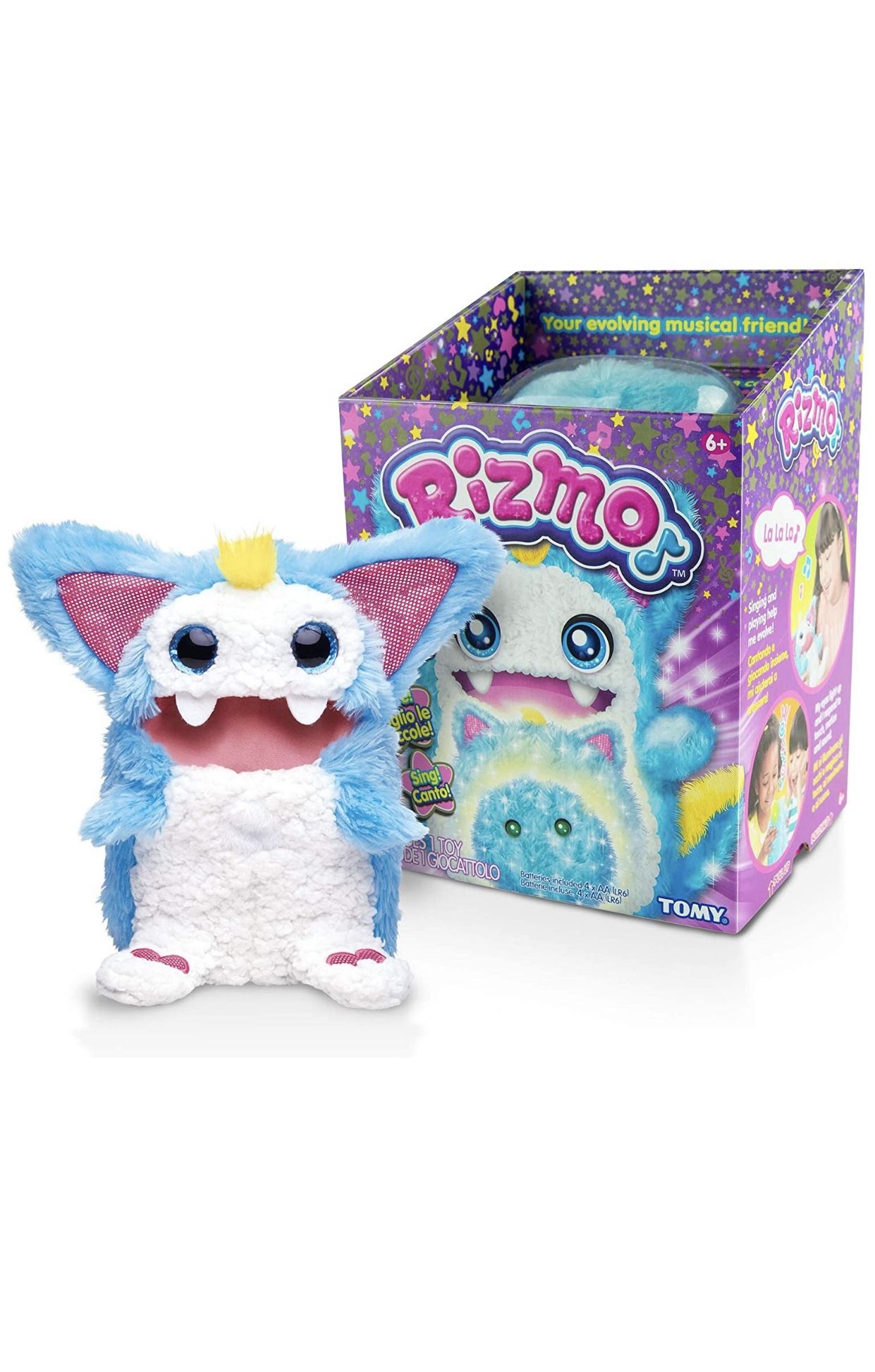 New Rizmo Evolving Musical Friend Interactive Plush Toy with Fun Games, Aqua