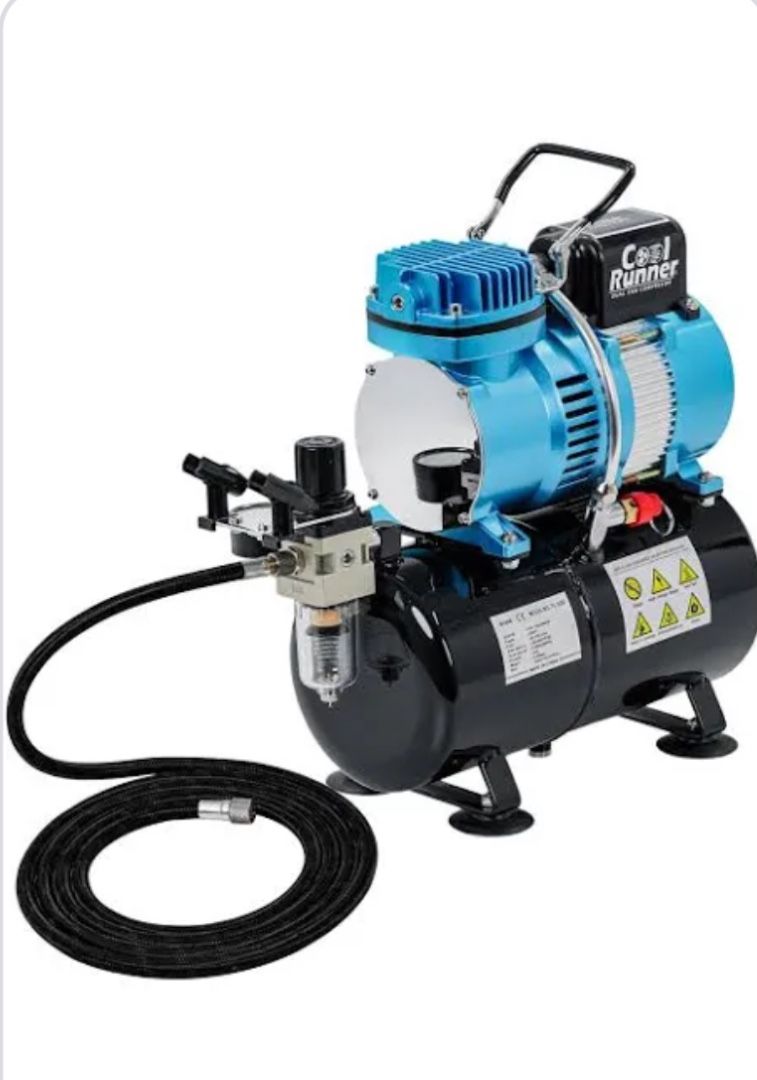 Master Airbrush 1/5 HP Cool Runner II Dual Fan Tank Air Compressor Kit Model TC-326T - Professional Single-Piston with 2 Cooling Fans, Runs Longer Wit