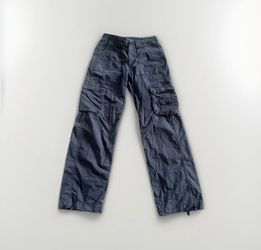 American Eagle Cargo Pants Womens Regular 2 Black Baggy Wide Leg Stretch