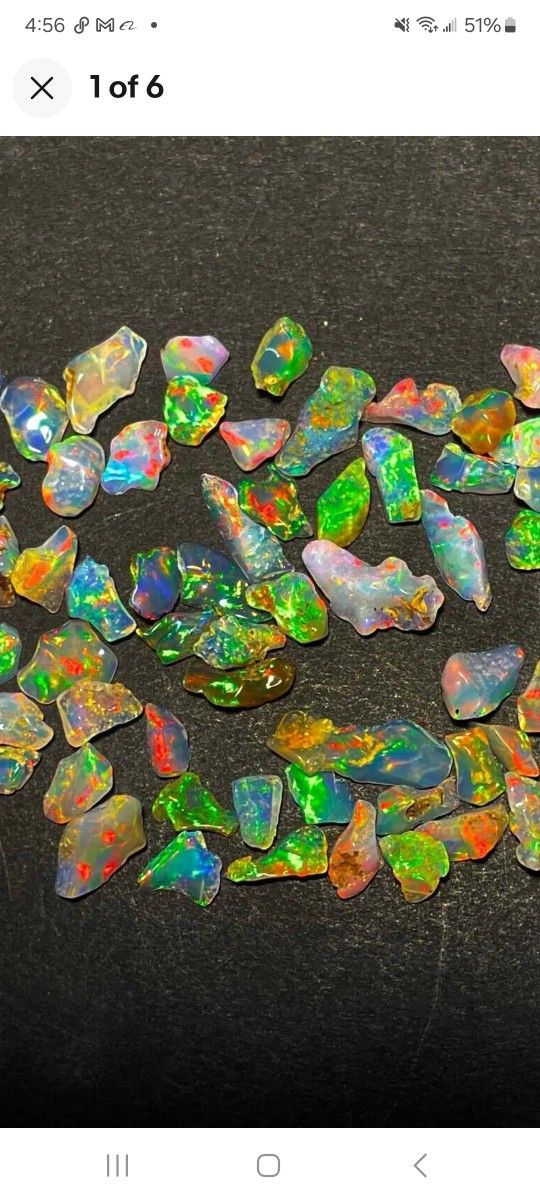 Mix Of Black Fire Opal And Ethiopian Fire Opal Rough Polished Gemstones 10pcs. 