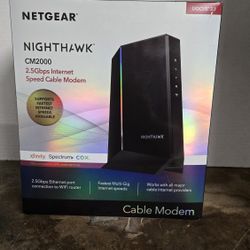 NETGEAR Wifi Modem Nighthawk CM2000 2.5gbps Internet Modem + Box 
