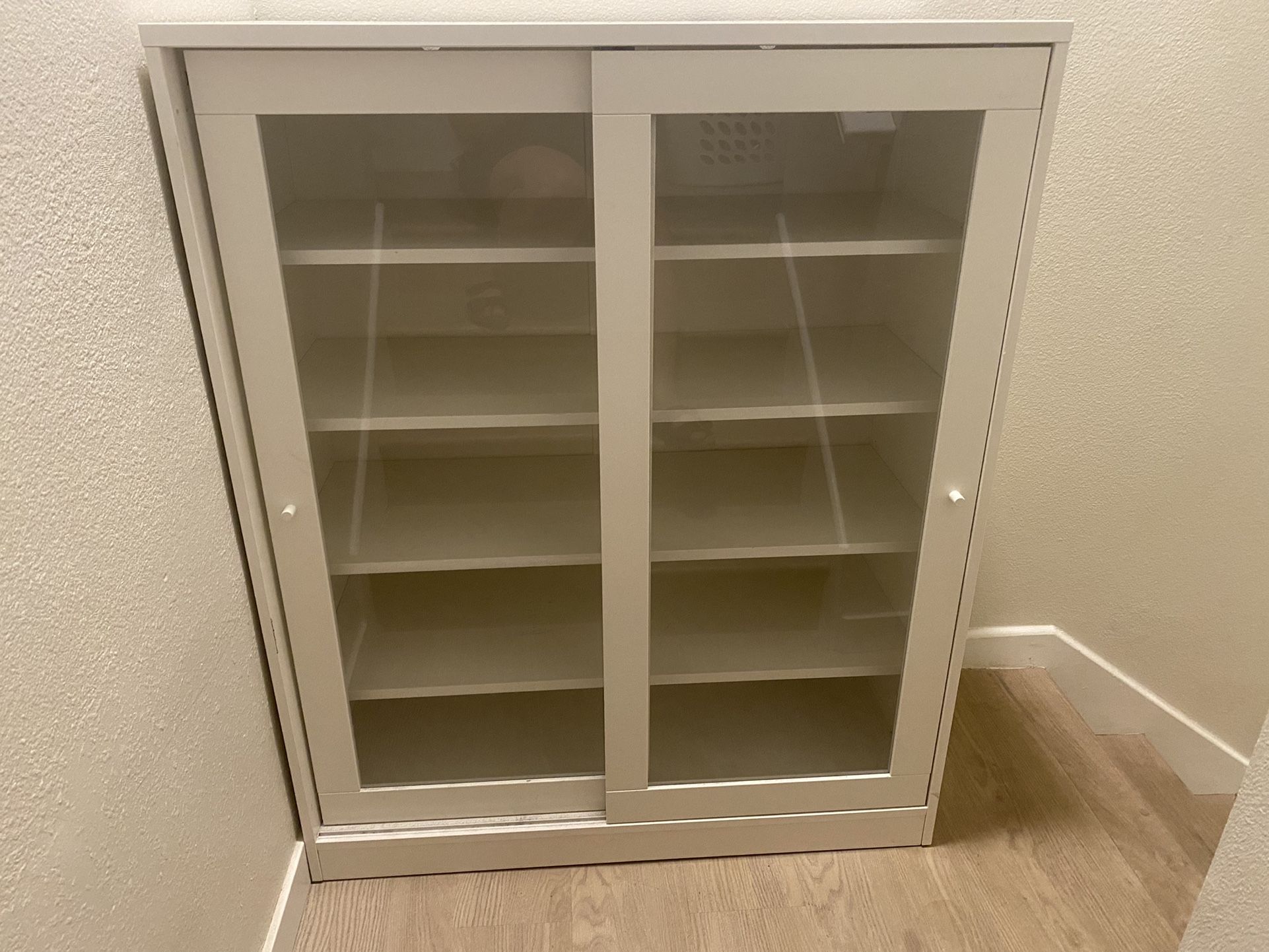 White IKEA Glass Cabinet 