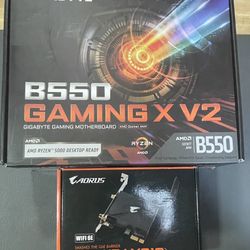 Gigabyte B550 Gaming AM4 Motherboard & Aorus Wi-Fi 6e Triband Card