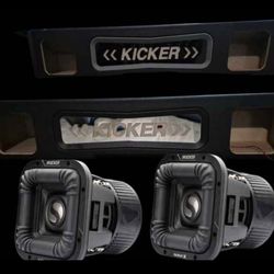POWERFUL KICKER SOLO X 8" SUBWOOFERS CUSTOM PORTED BOX SILVERADO SIERRA 2019-2025