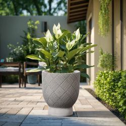 Gray glen pattern MgO urn planter, 16.7'' h ,PL2338