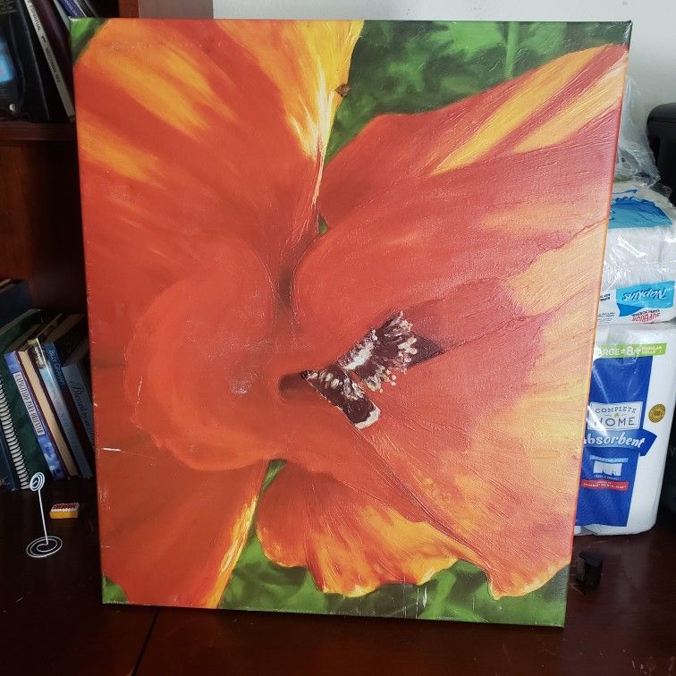 2ft X 1ft 9in. Beautiful Floral Painted Portrait Decor