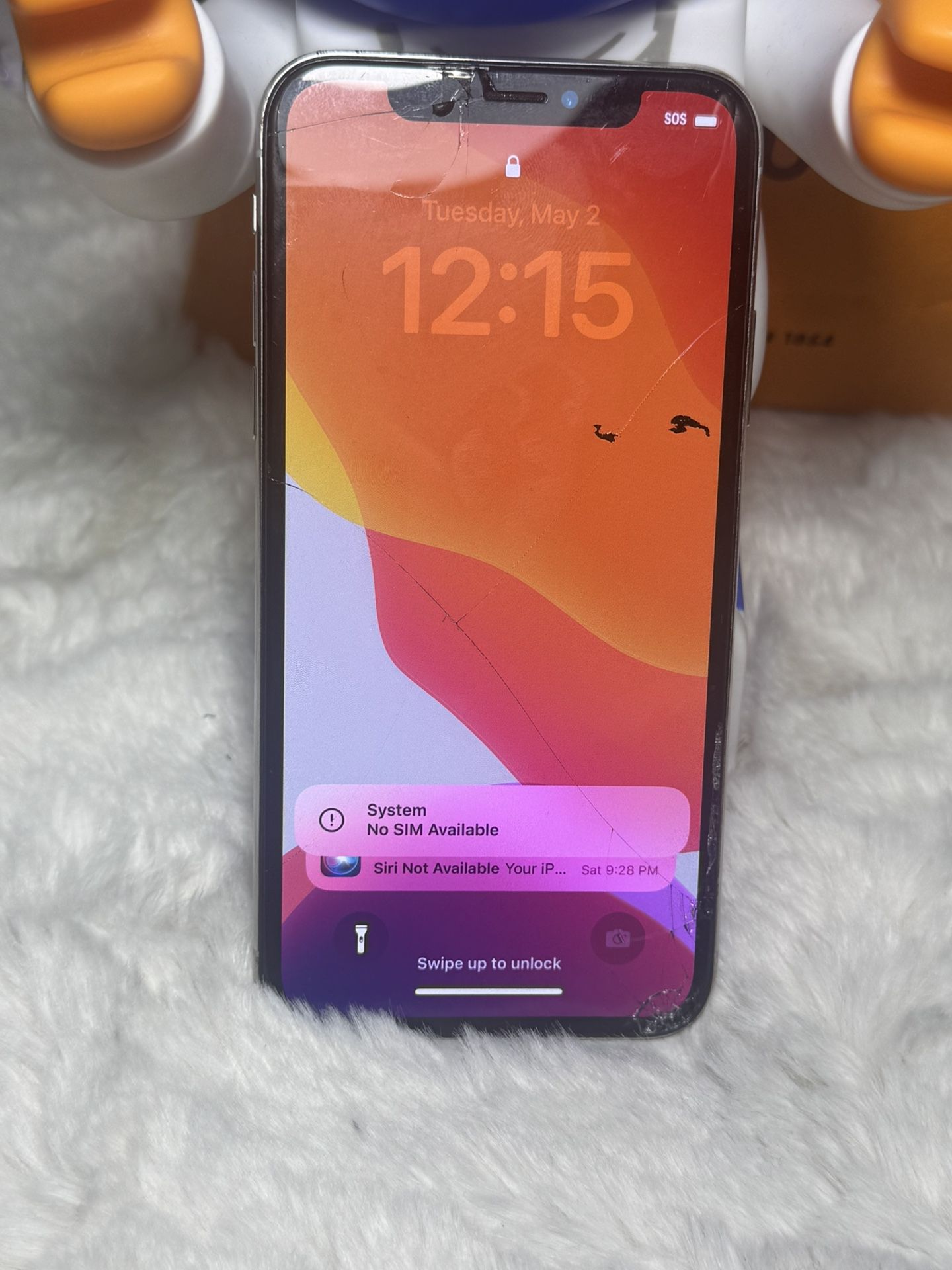 Apple iPhone X 64GB Silver Cellular [A1901]  PARTS OR REPAIRS READ