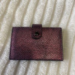 Coach Metallic Pink Accordion Card Holder