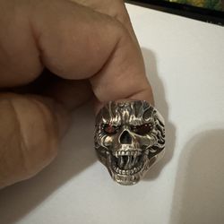 Night Rider Fire Skull Ring