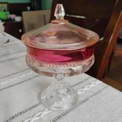 Vintage Kings Crown Ruby Flash Glass