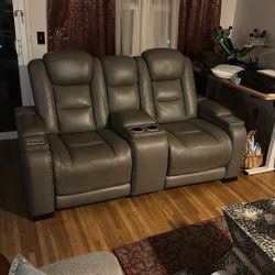 Leather Reclining Sofa