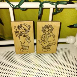 Raggedy Ann & Andy Crafters Wooden Rubber Stamps