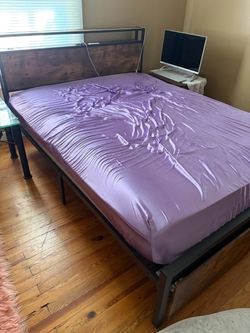 Queen size bed frame and mattress