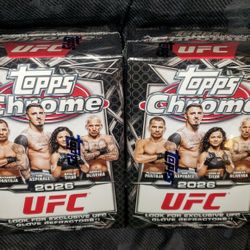 2026 UFC Topps Chrome Blaster Boxes Lot Of (2x) New Factory Sealed 
