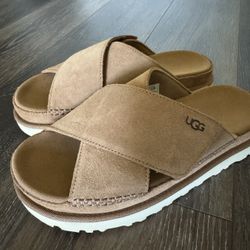 UGG Goldenstar Cross Slides Size 8