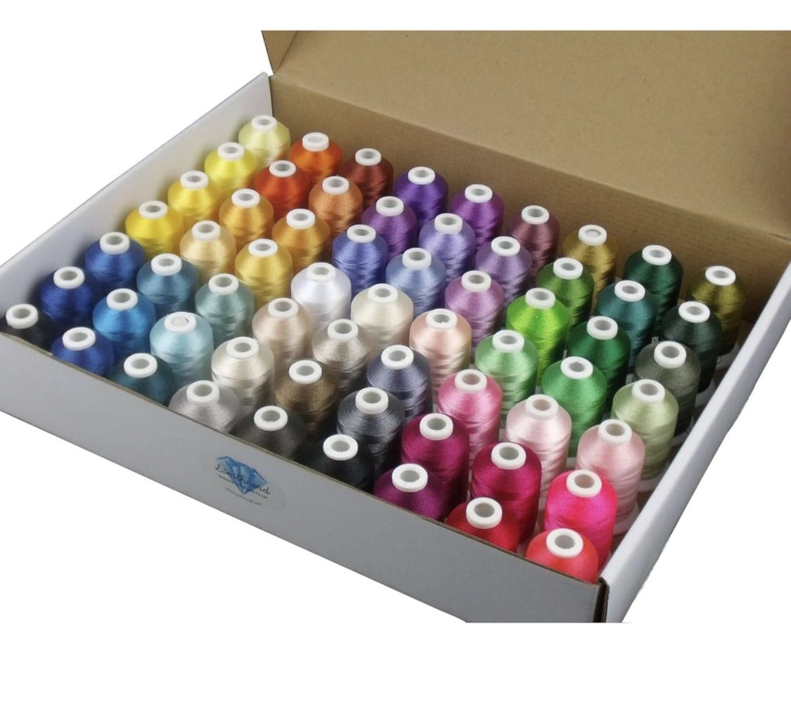  63 Brother Colors Polyester Embroidery Machine Thread Kit 