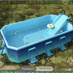 🎉 Brand New! Perfect for Summer Fun! 🎉 💦 Navy Blue Vinyl Frame Pool 💦