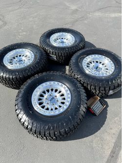 Brand New KMC IMS 17x8.5 Wheels and 35/12R17 All Terrain Tires 6x139 -10 Offset