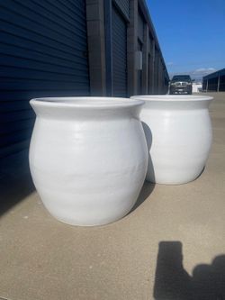 Large Clay White Planter 21”x20” $75ea