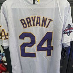 New Kobe Bryant Dodgers Jersey With 2024  WS Patch,Tages! Stitched!!,L,XL. #8 on front #24 on back!!