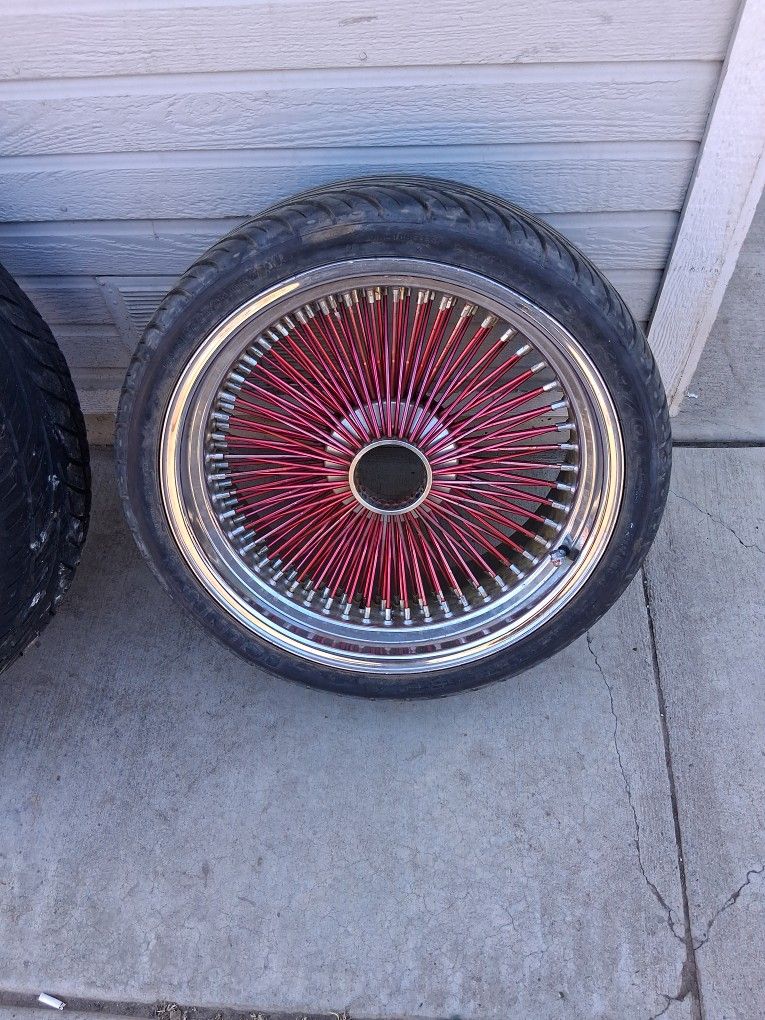 20s Chrome Red Wired Rims With Adapters