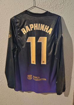 FC Barcelona Raphinha #11 Long Sleeve Soccer Jersey