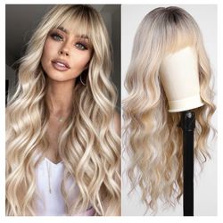 Ombré blonde wig 24” with bangs