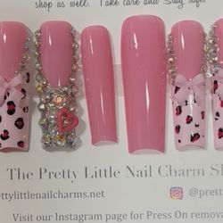 Pink Leopard Love Press On Nails