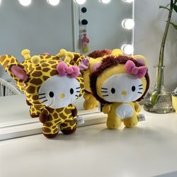 Hello Kitty Lion Giraffe Safari Plushies 