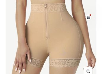 Double Compression Butt Lifter Zipper Shorts High Waisted