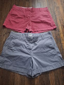 J. Crew Women’s Classic Cotton Shorts in Pink and Light Gray