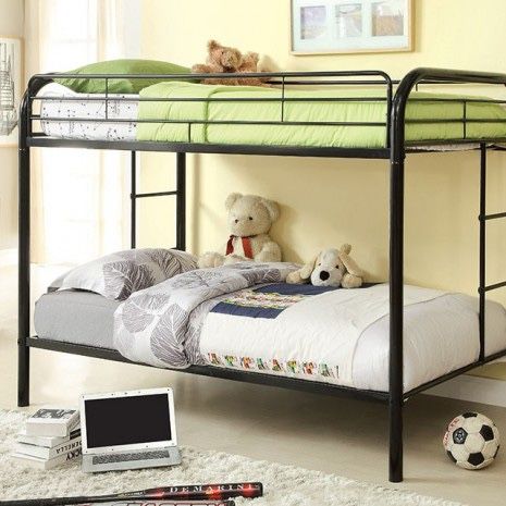 Twin/Twin Black Metal Bunk Bed