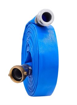 3" X 25-FOOT PVC LAY FLAT WATER PUMP DISCHARGE HOSE WITH ALUMINUM PIN LUG FITTINGS HEAVY DUTY  REINFORCED POOL BACKWASH HOSE ASSEMBLY