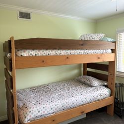  XL Solid Wood Twin Bunk Beds