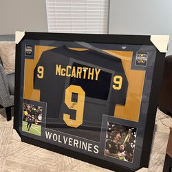 NEW JJ MCCARTHY Signed/Autographed Custom Framed Jersey Display